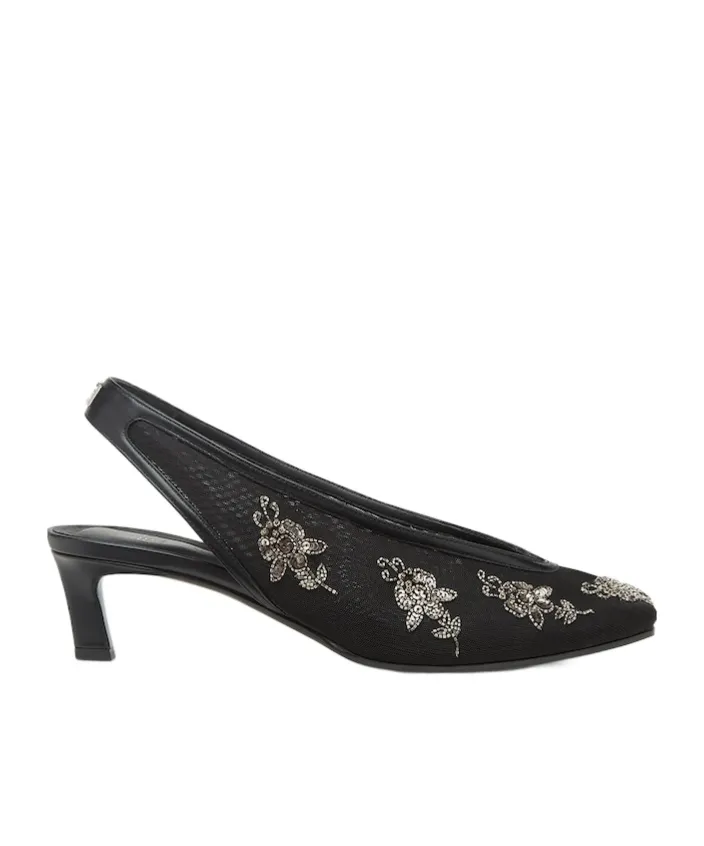 Slingbacks Embroidered Pumps