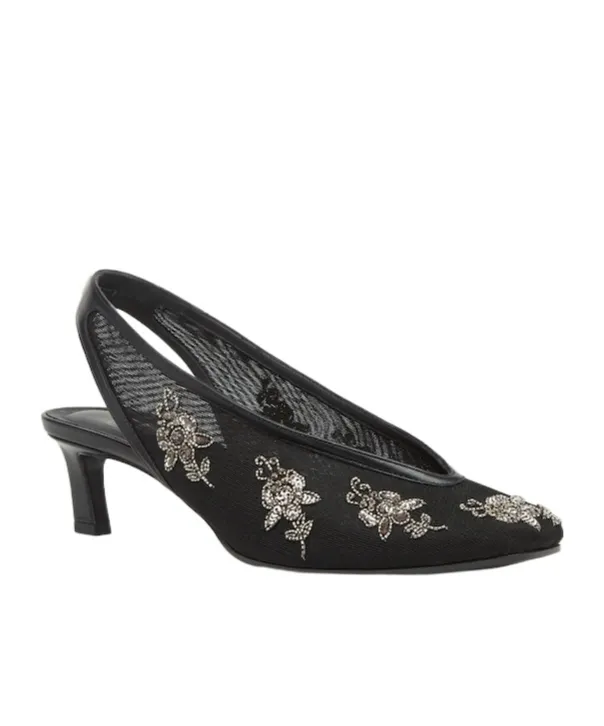 Slingbacks Embroidered Pumps