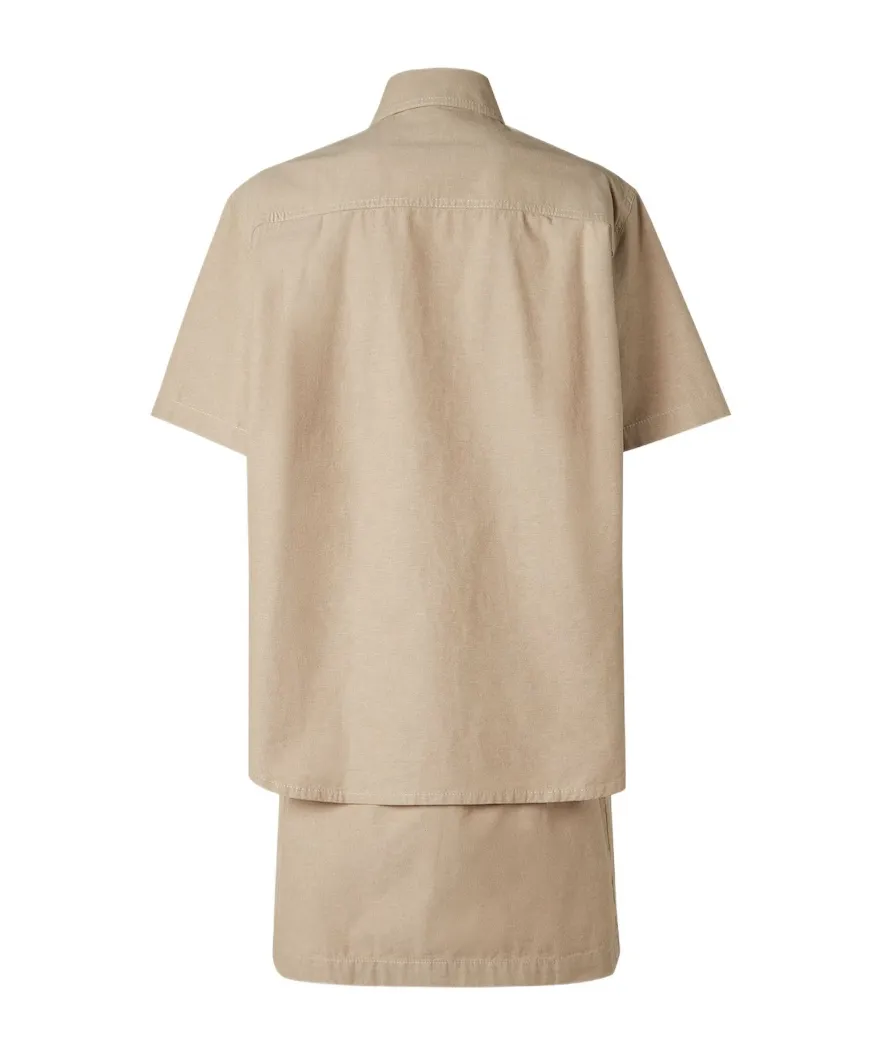 Logo Embroidered Belted Mini Dress