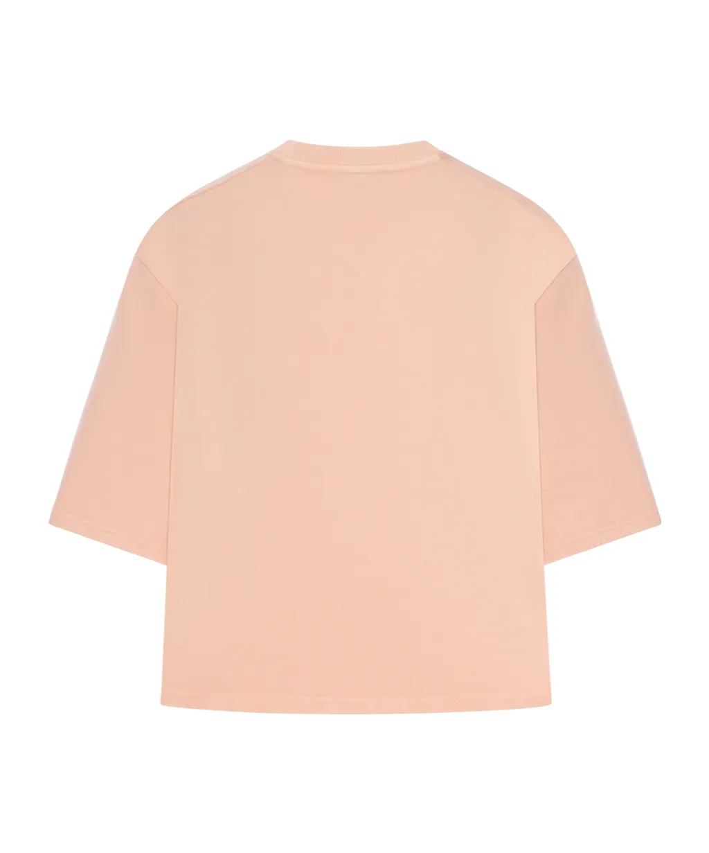 Ff Detailed Cropped Crewneck T-Shirt