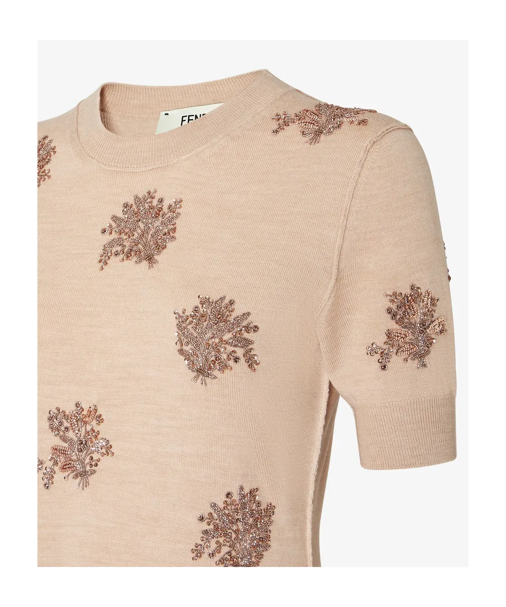 Embroidered Wool Dress