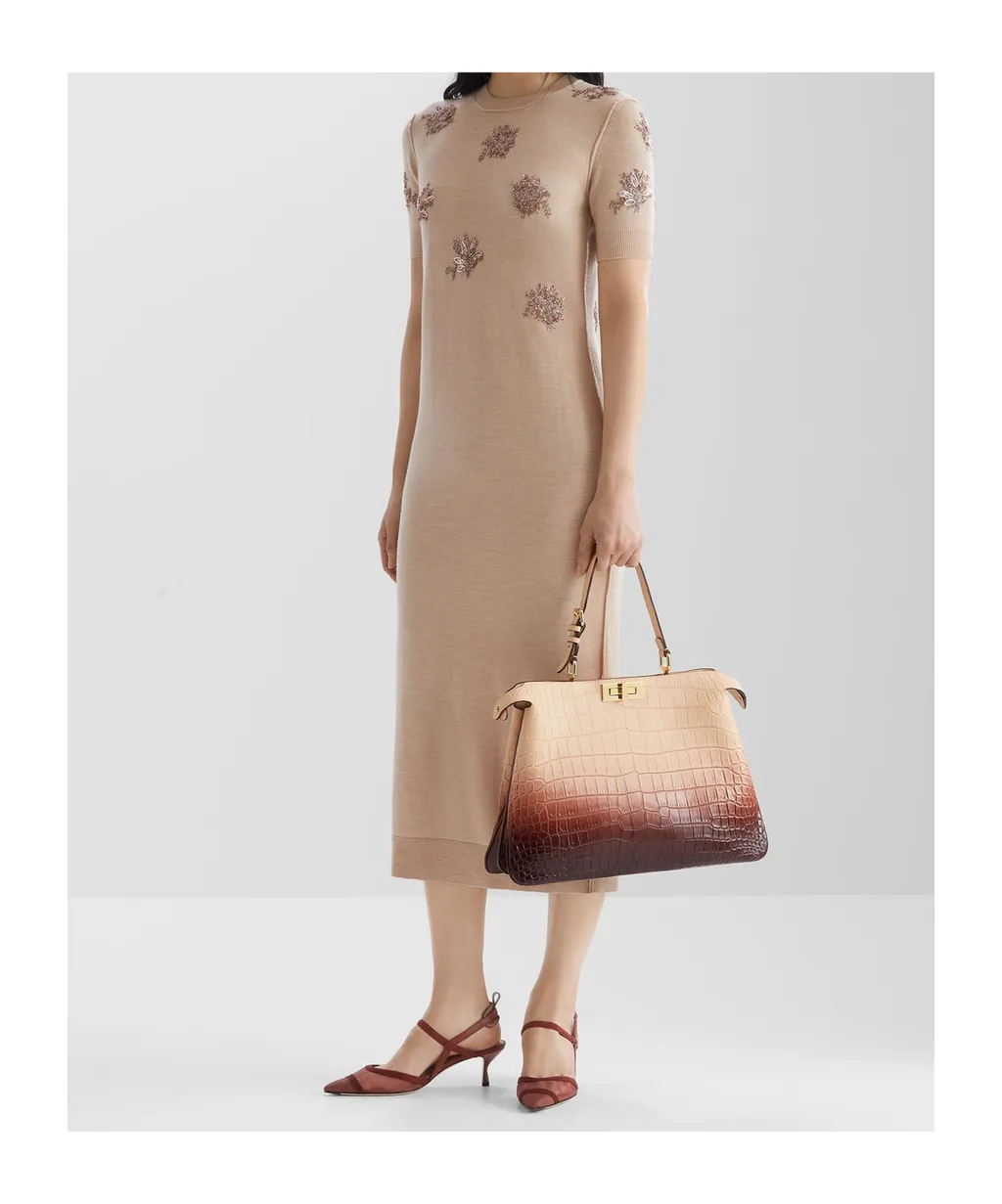 Embroidered Wool Dress