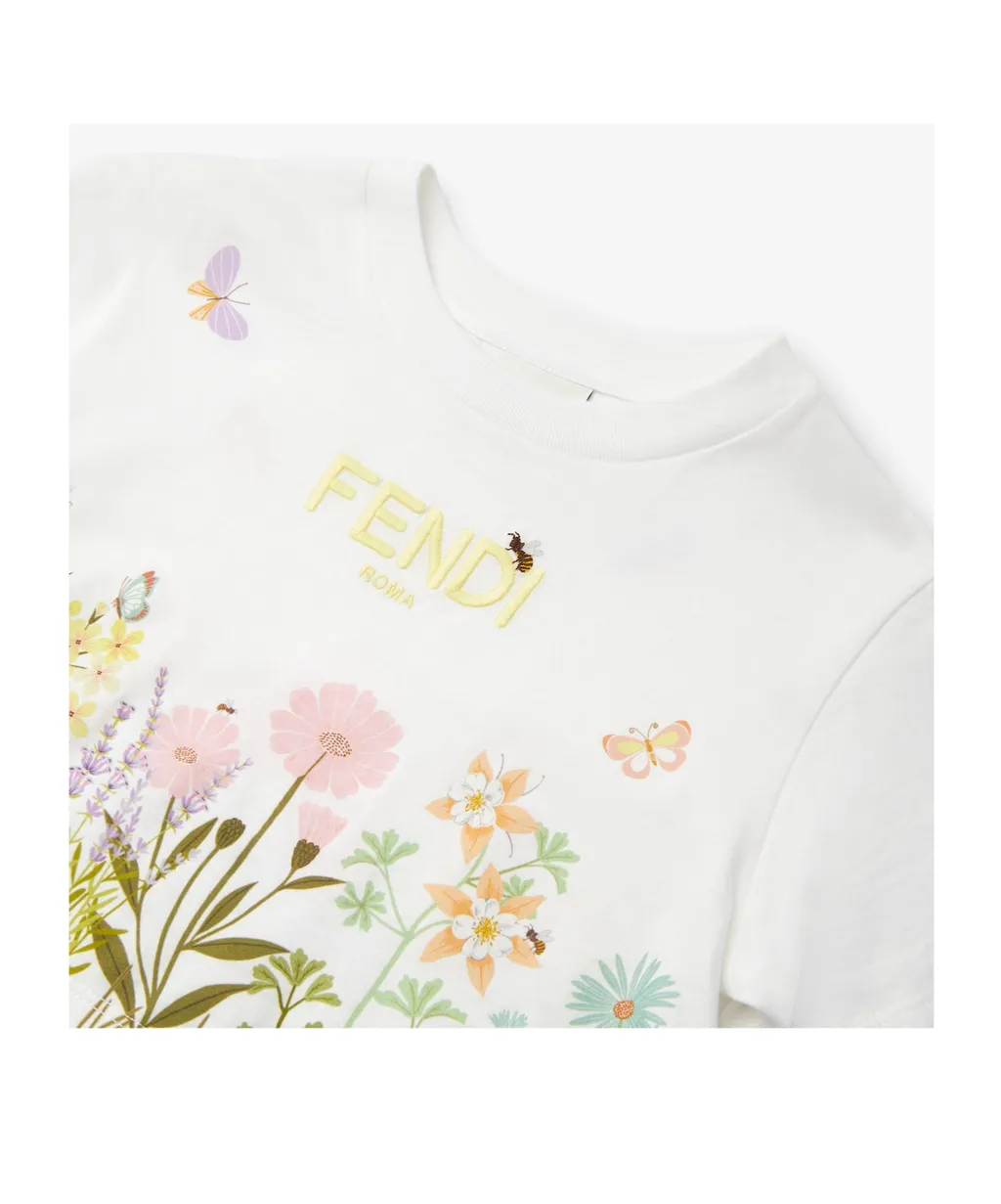 Logo Embroidered Cropped T-Shirt