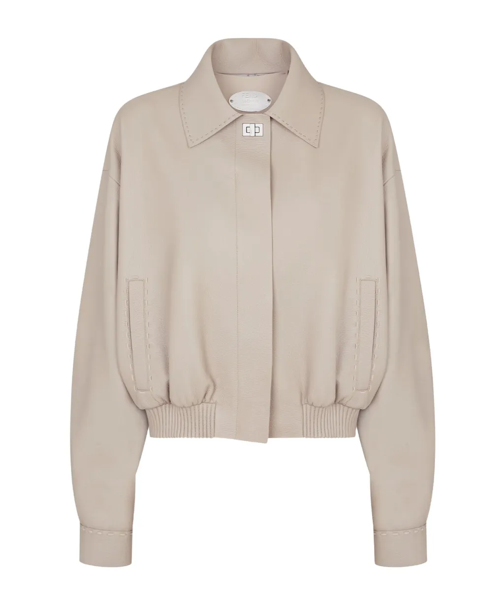 Oversized Leather Bomber Jacket