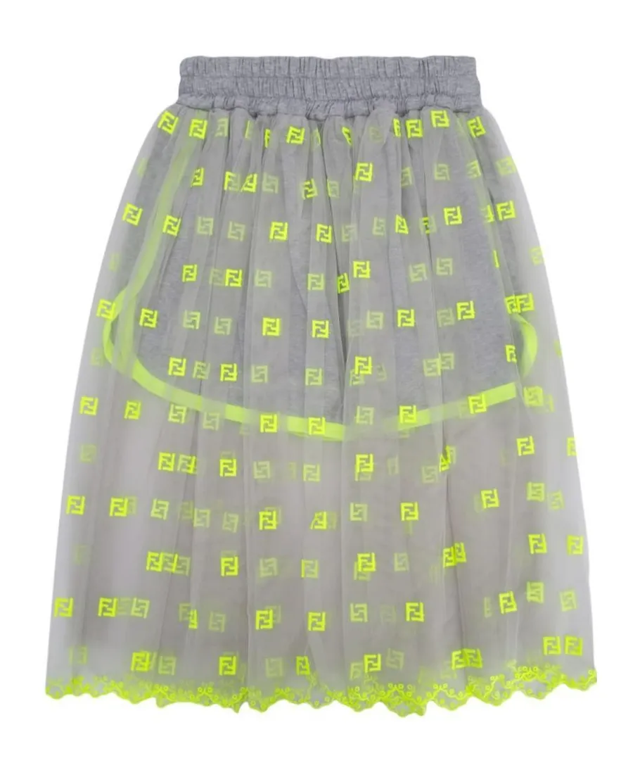 Logo Overlay Tulle Skirt