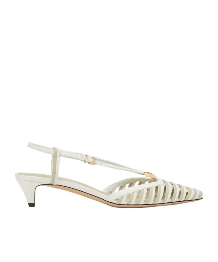 Ffold Low-Heeled Slingback Pumps