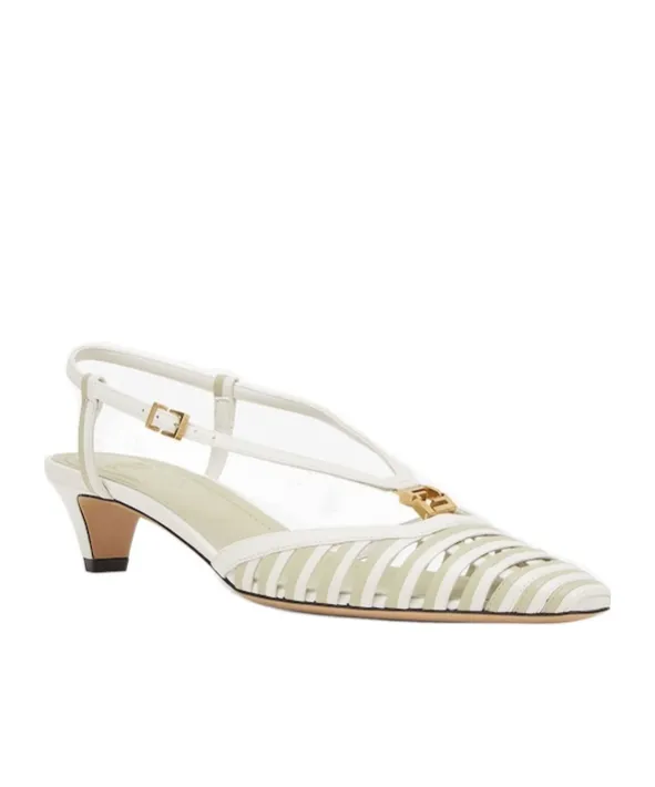 Ffold Low-Heeled Slingback Pumps