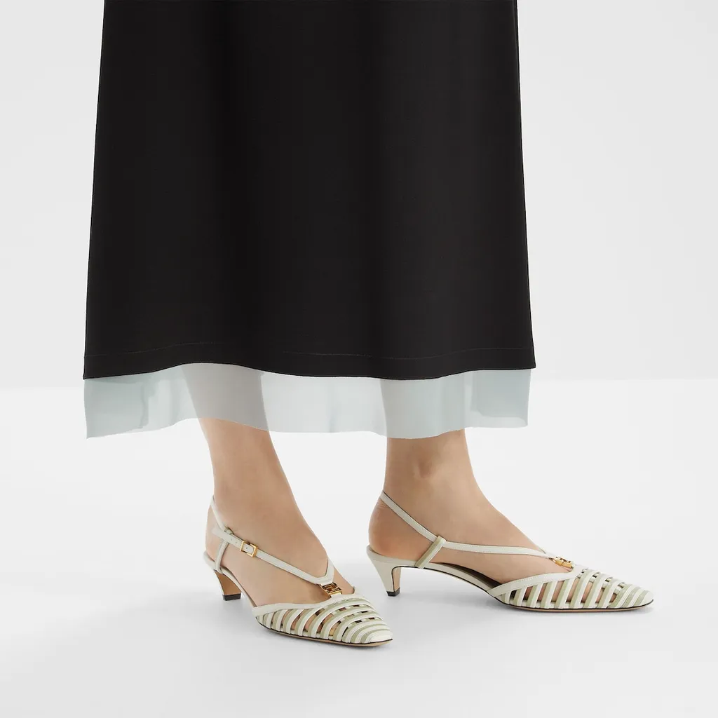 Ffold Low-Heeled Slingback Pumps