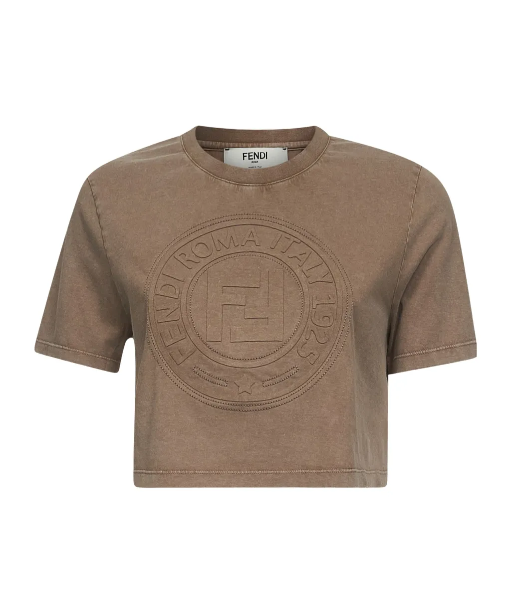 Logo Detailed Cropped T-Shirt