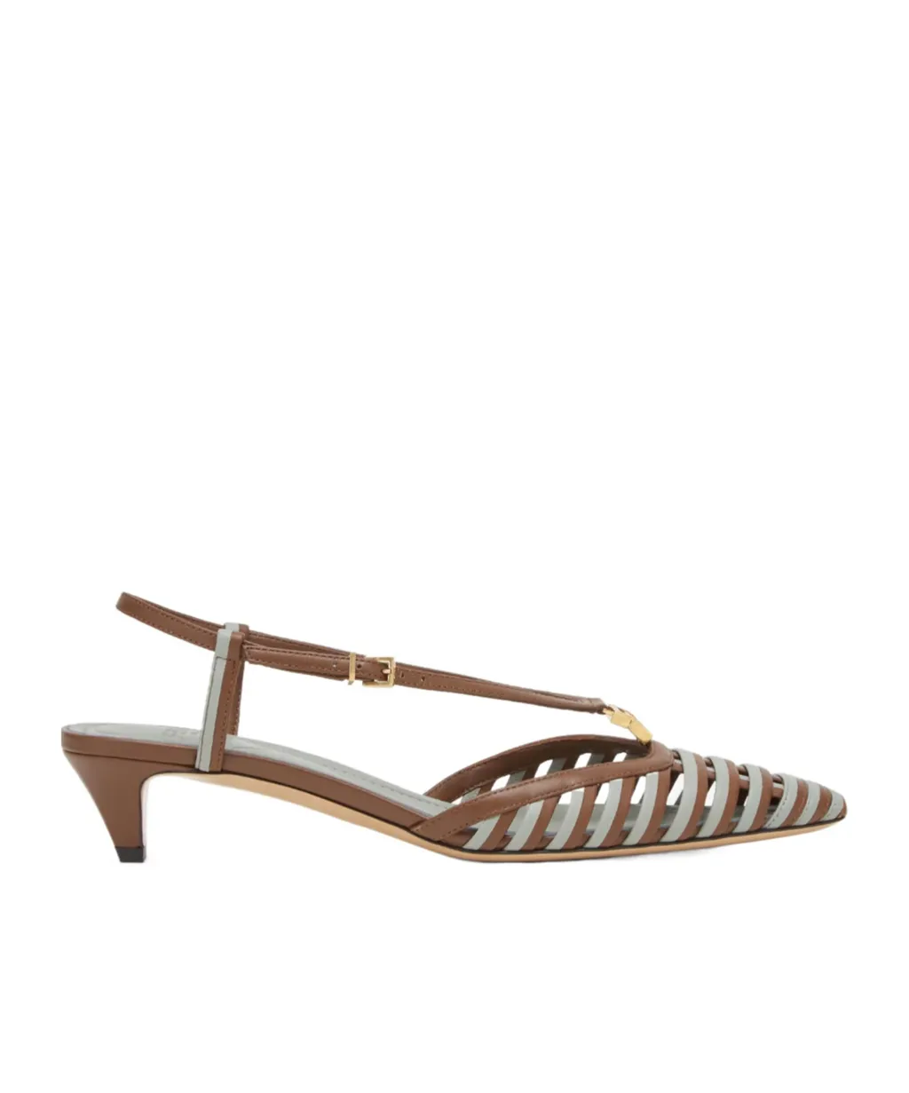 Ffold Low-Heeled Slingback Pumps