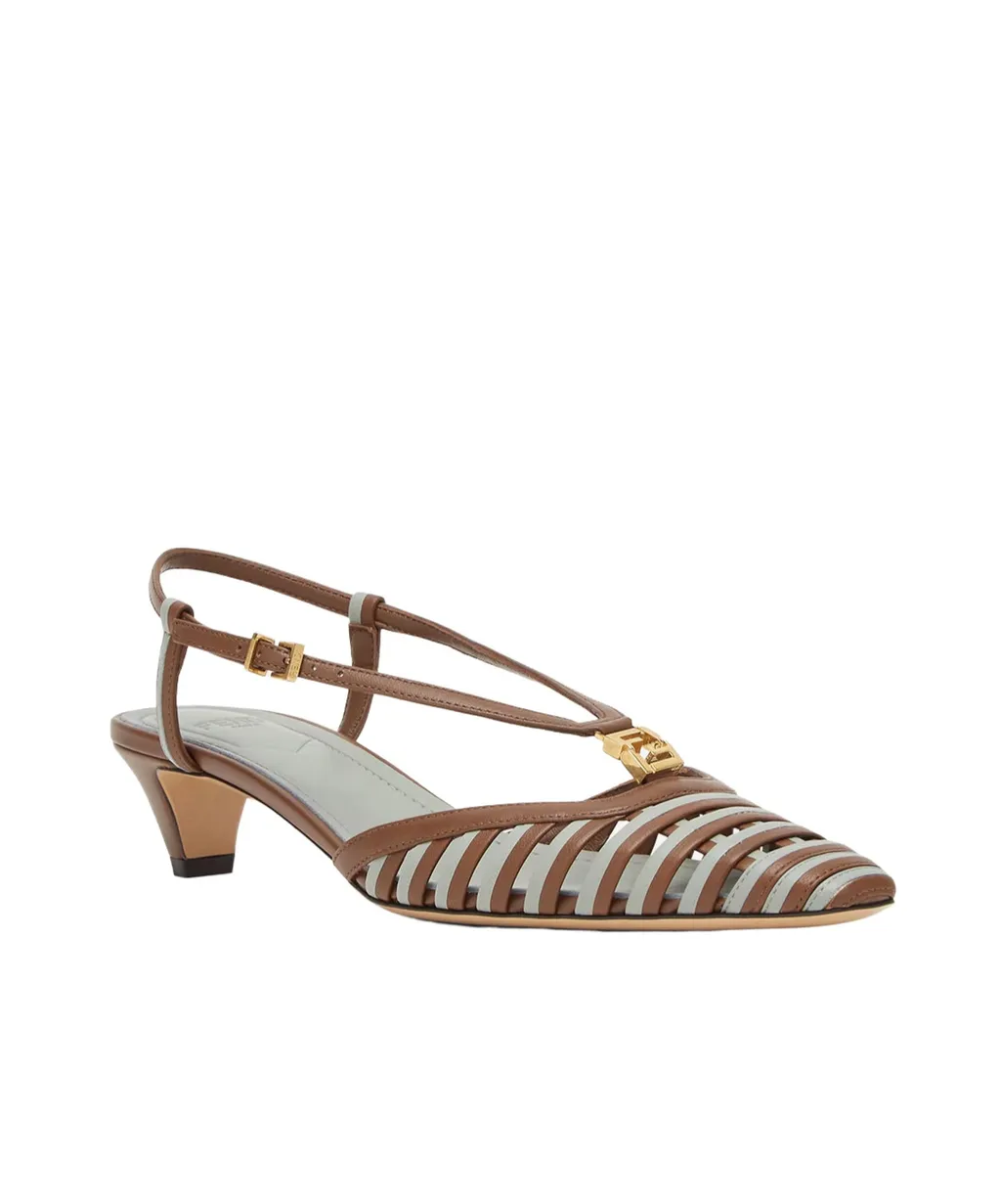 Ffold Low-Heeled Slingback Pumps