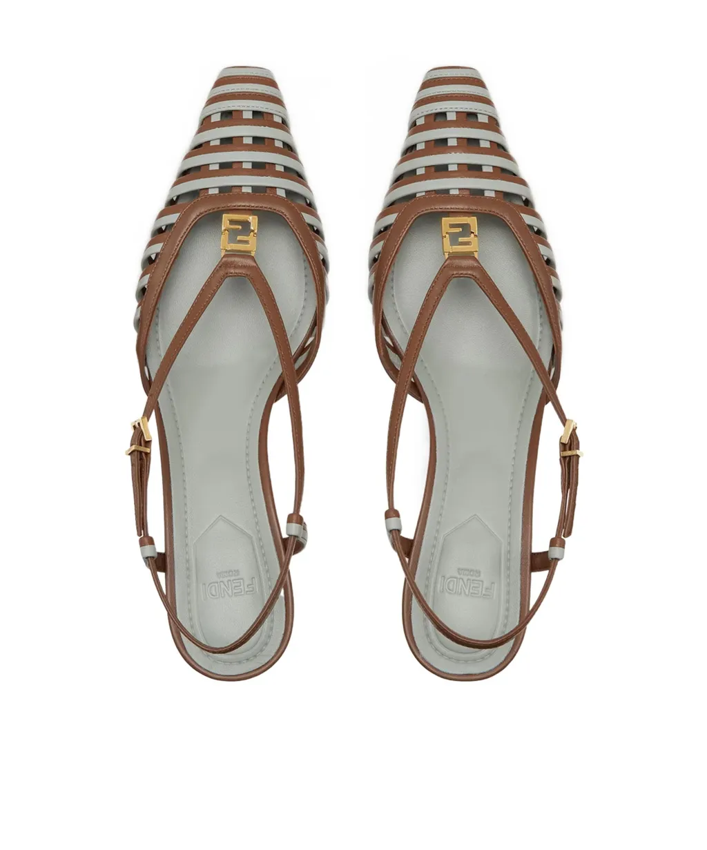 Ffold Low-Heeled Slingback Pumps