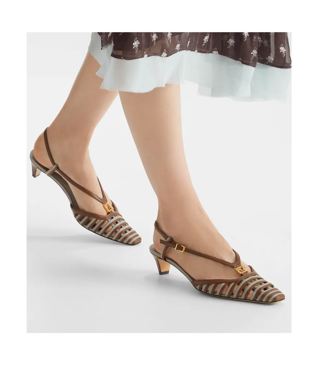 Ffold Low-Heeled Slingback Pumps