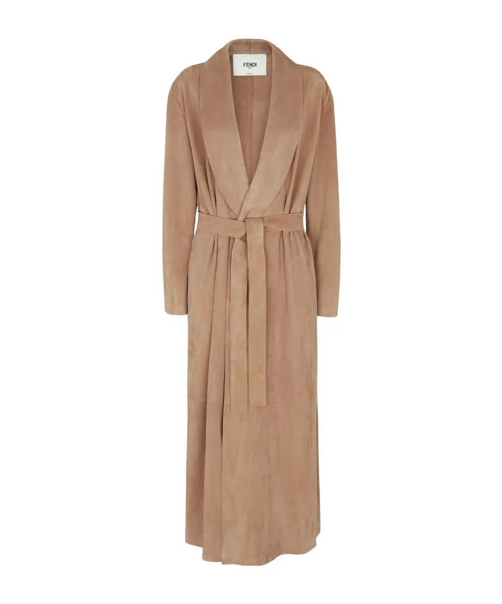 Belted Waist Wrap-Style Long Coat