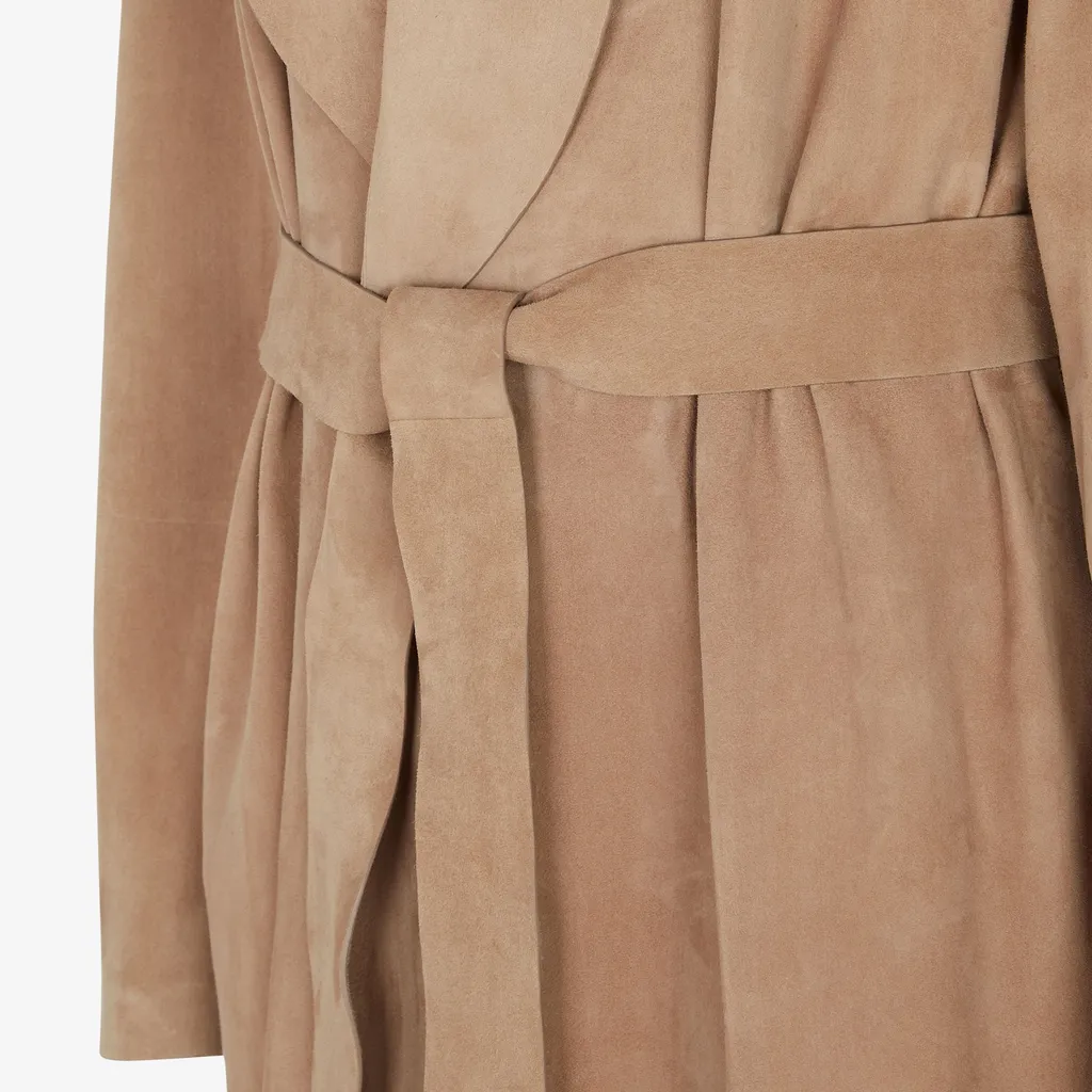 Belted Waist Wrap-Style Long Coat