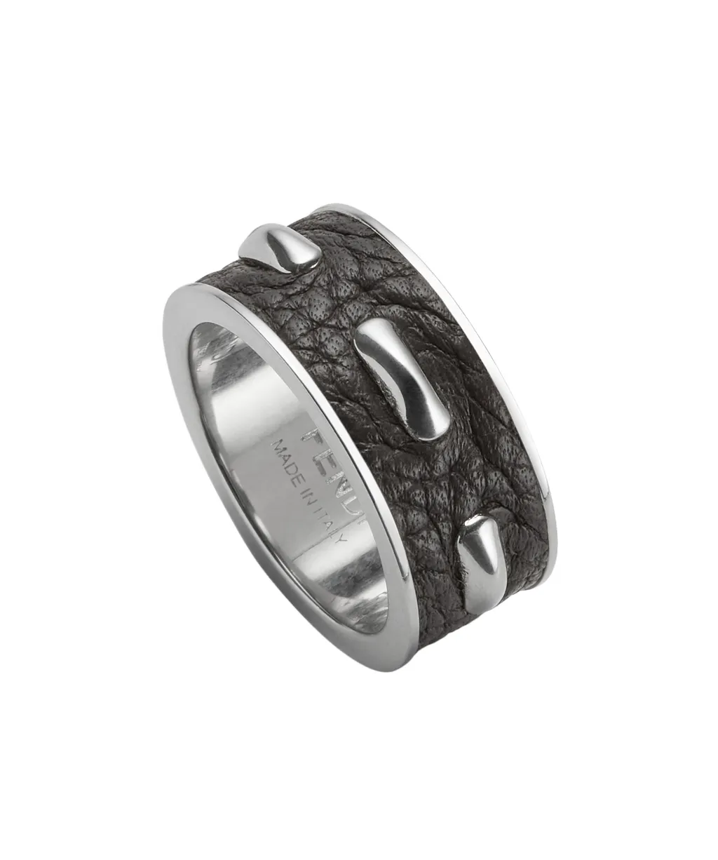 Leather And Silver Ring