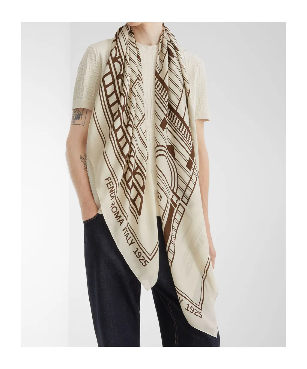 Logo Detailed Square Scarf