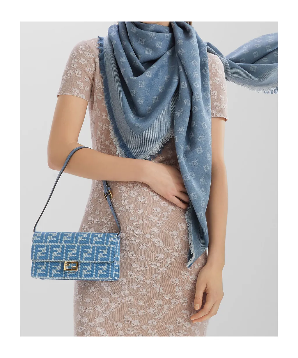 Ff Jacquard Frayed-Edge Scarf