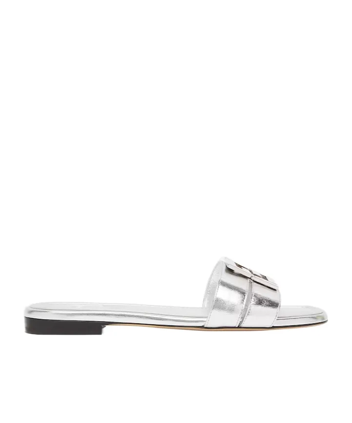 Ffold Logo Plaque Metallic Sandals
