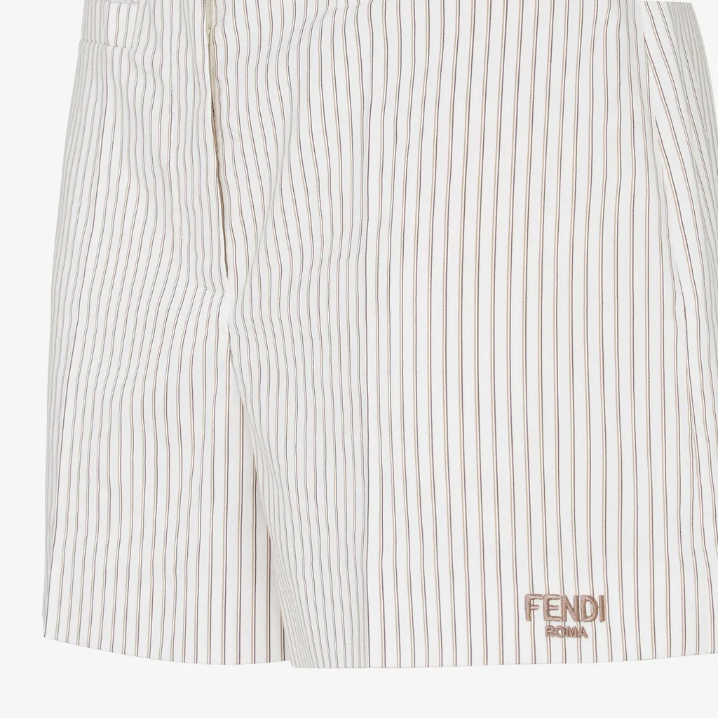 Logo Embroidered Striped Shorts