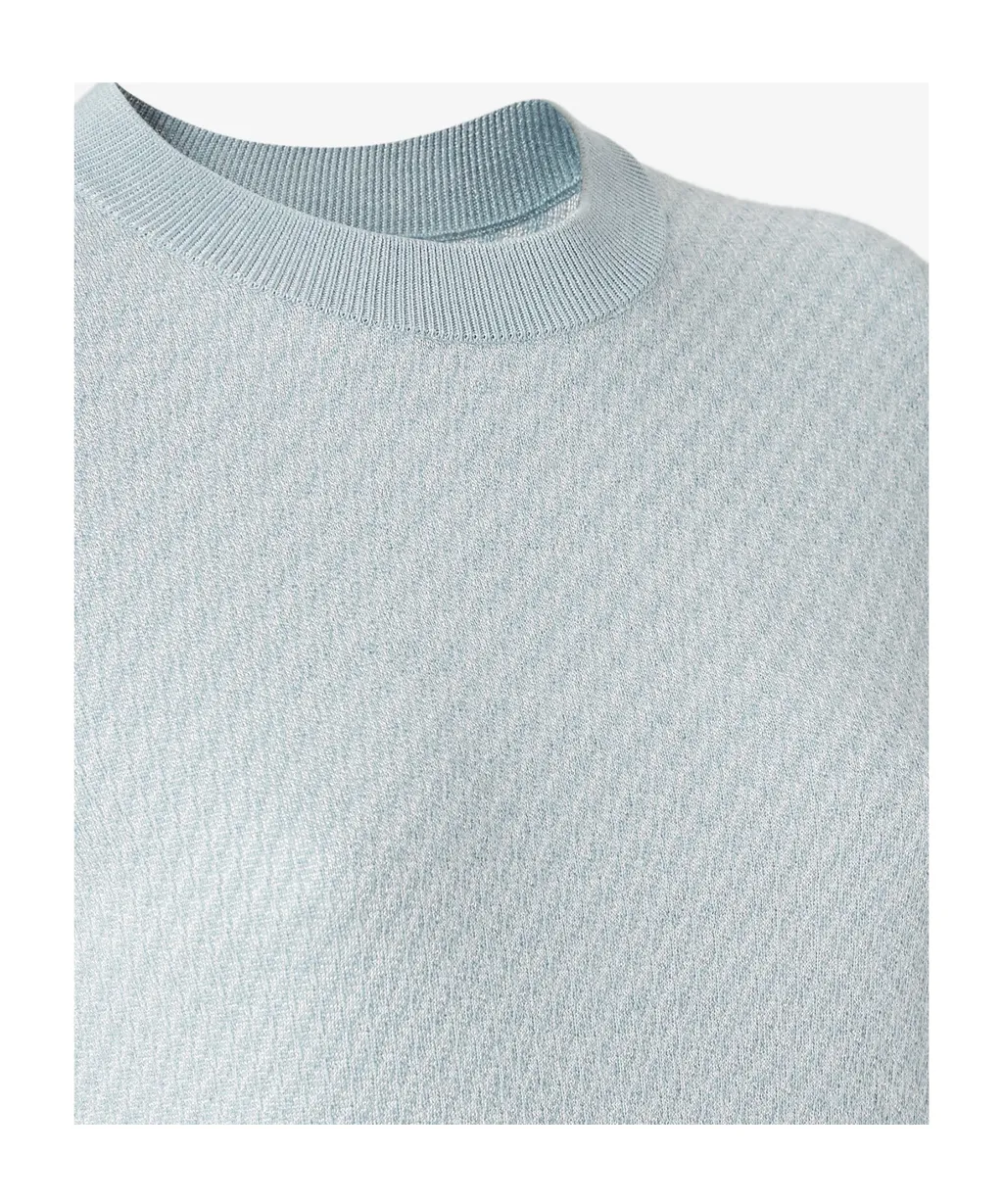 Short Sleeved Crewneck Knitted Jumper