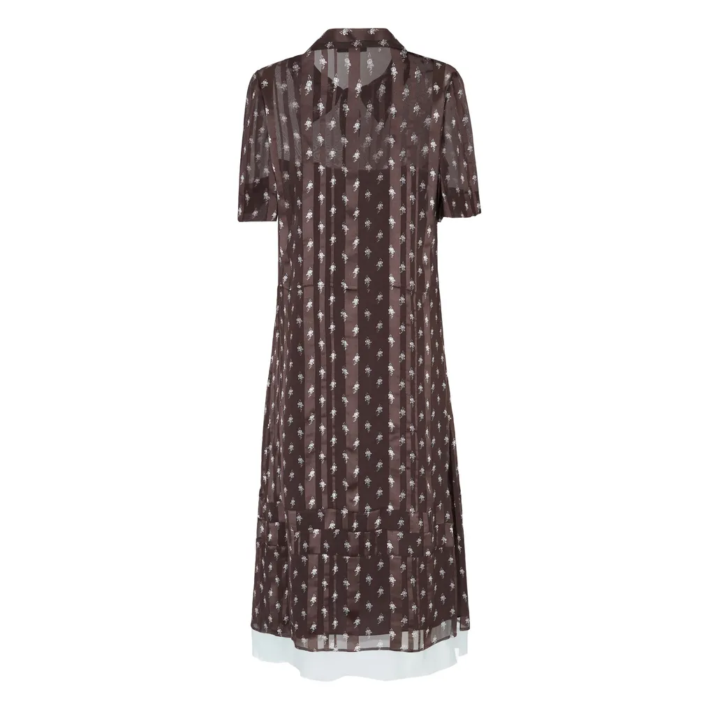 Floral Printed Short Sleeved Shirt Dress