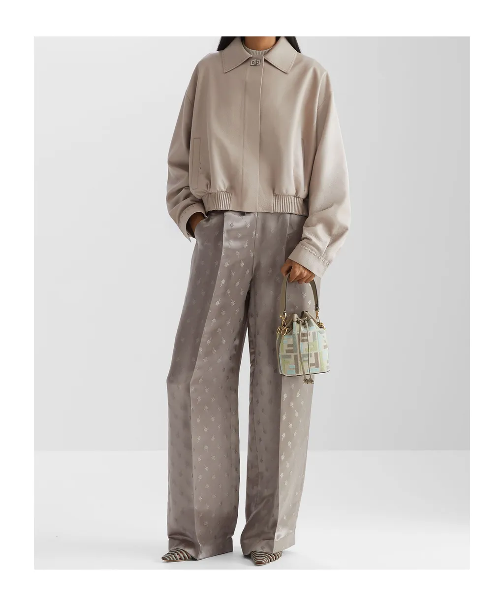 Flower Pattern Wide-Leg Trousers