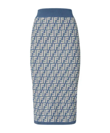 Ff Jacquard Midi Skirt