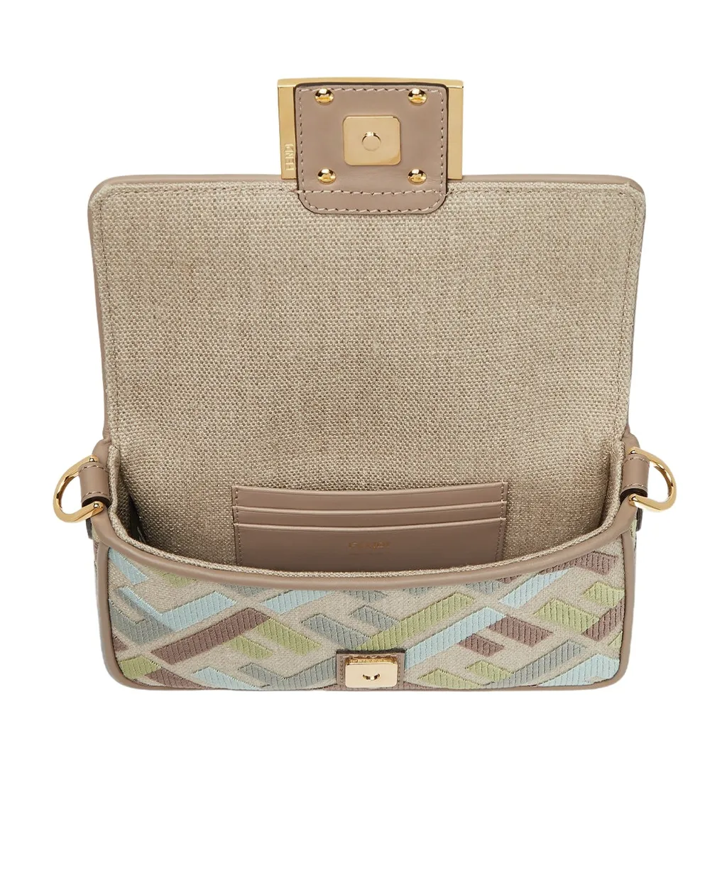 Baguette Ff Embroidered Mini Shoulder Bag