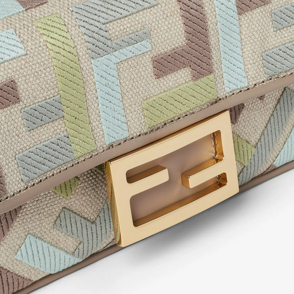 Baguette Ff Embroidered Mini Shoulder Bag