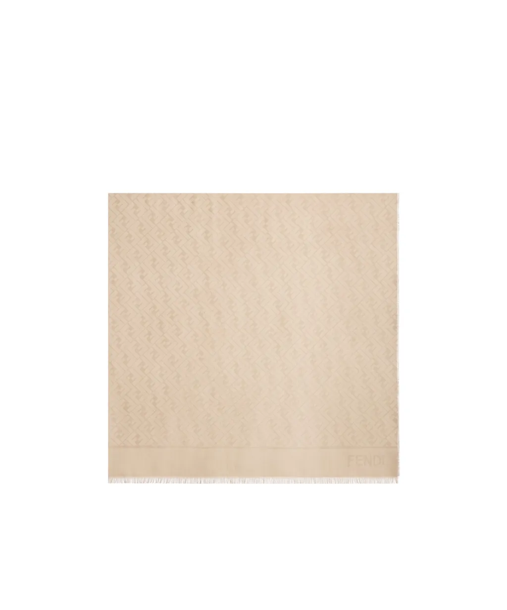 Ff-Jacquard Frayed Edge Scarf