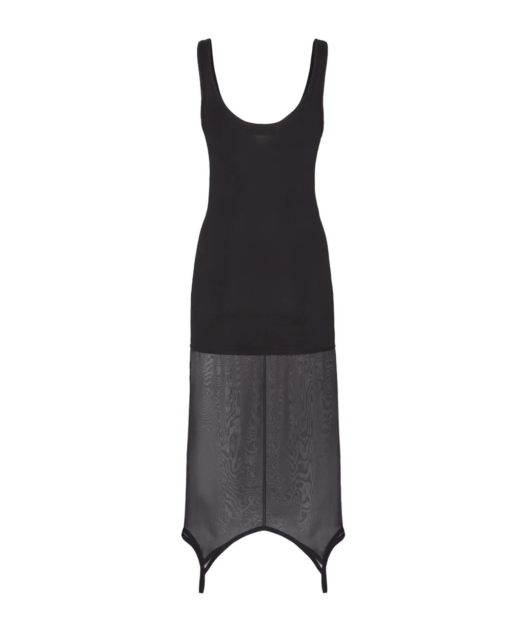 Asymmetric Hem Sleeveless Long Dress