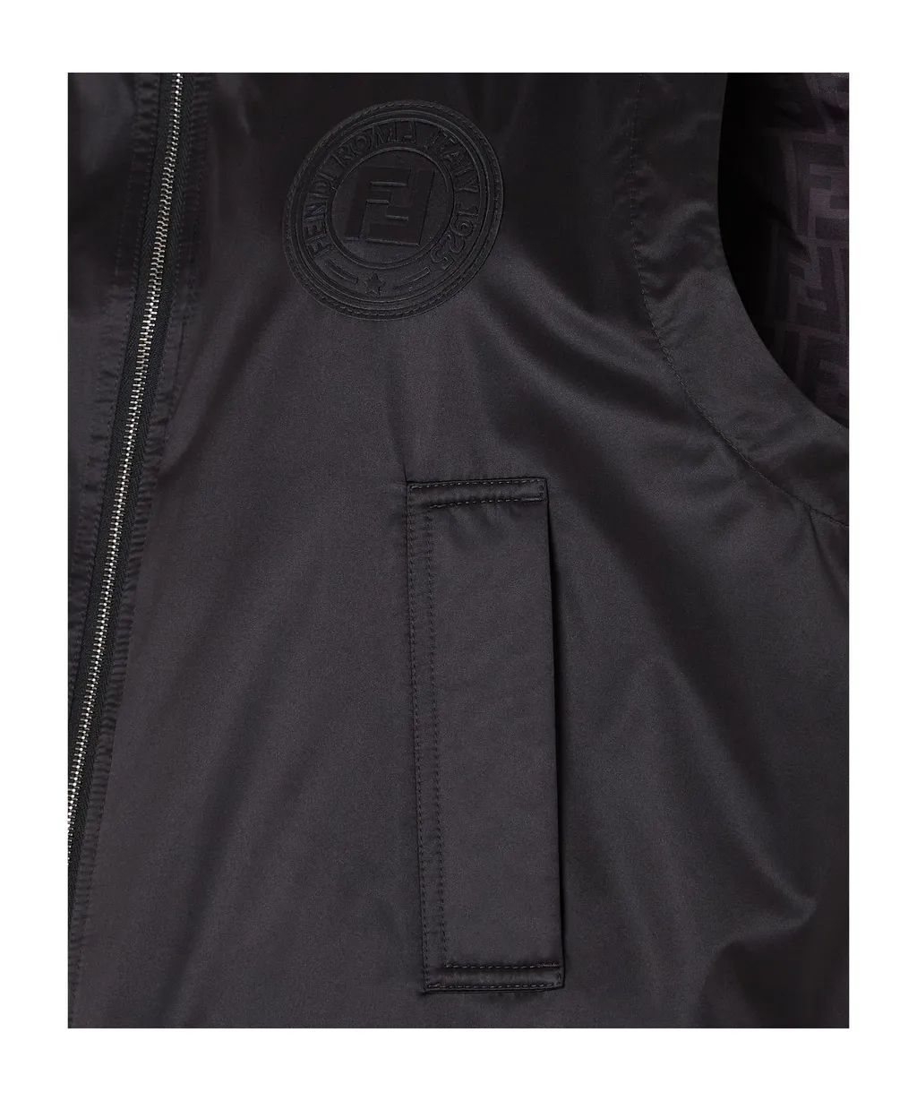 High-Neck Hooded Drawstring Gilet
