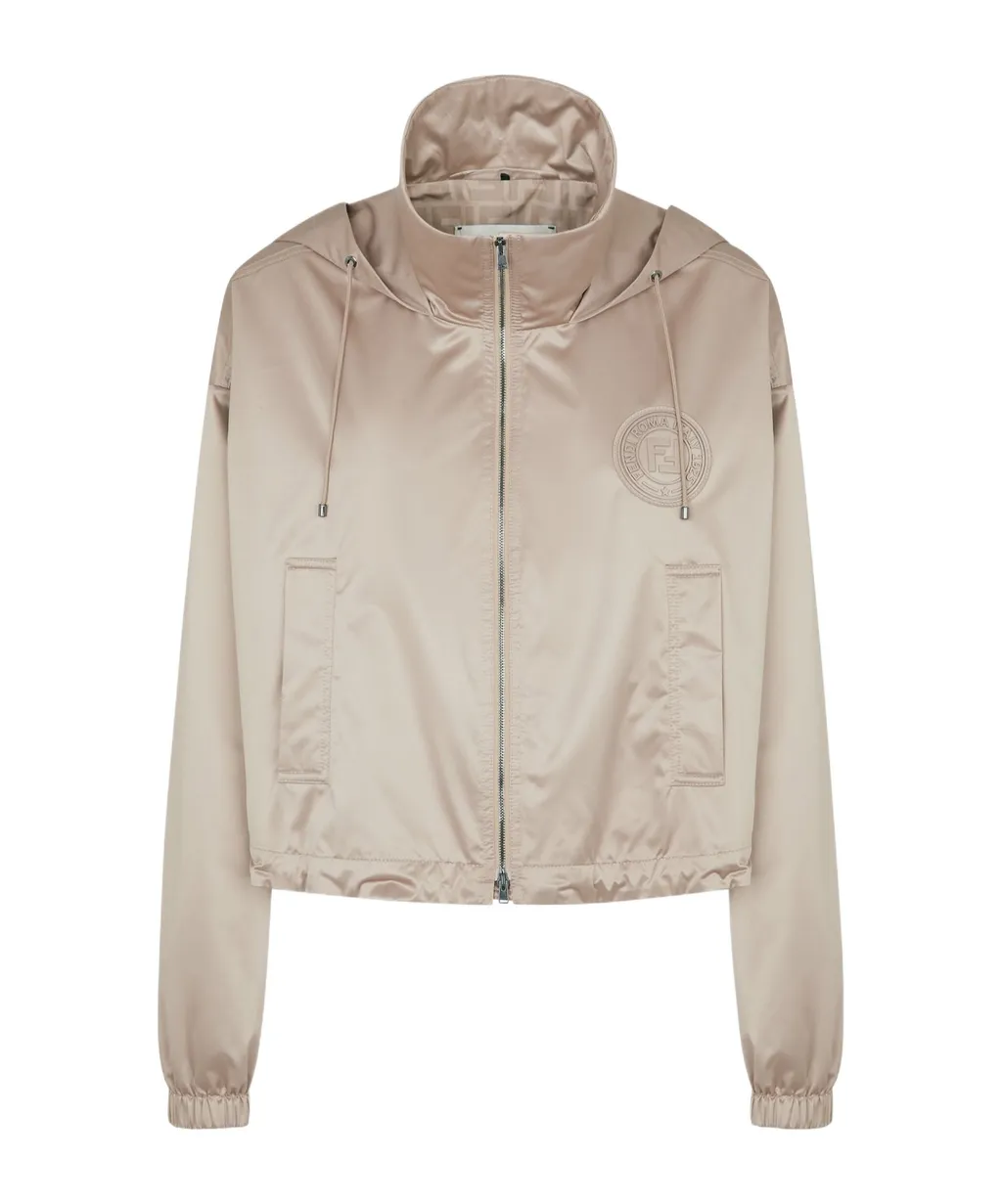 Hooded Drawstring Cropped Jacket