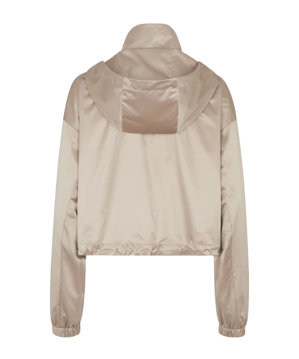 Hooded Drawstring Cropped Jacket