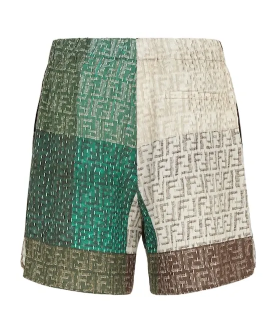 All-Over Ff Print Panelled Bermuda Shorts