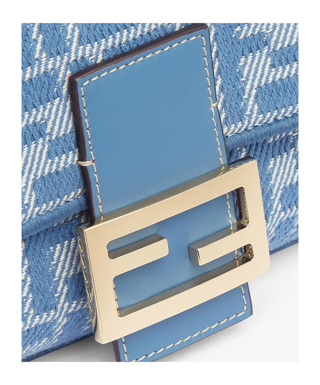 Baguette Ff Jacquard Denim Shoulder Bag