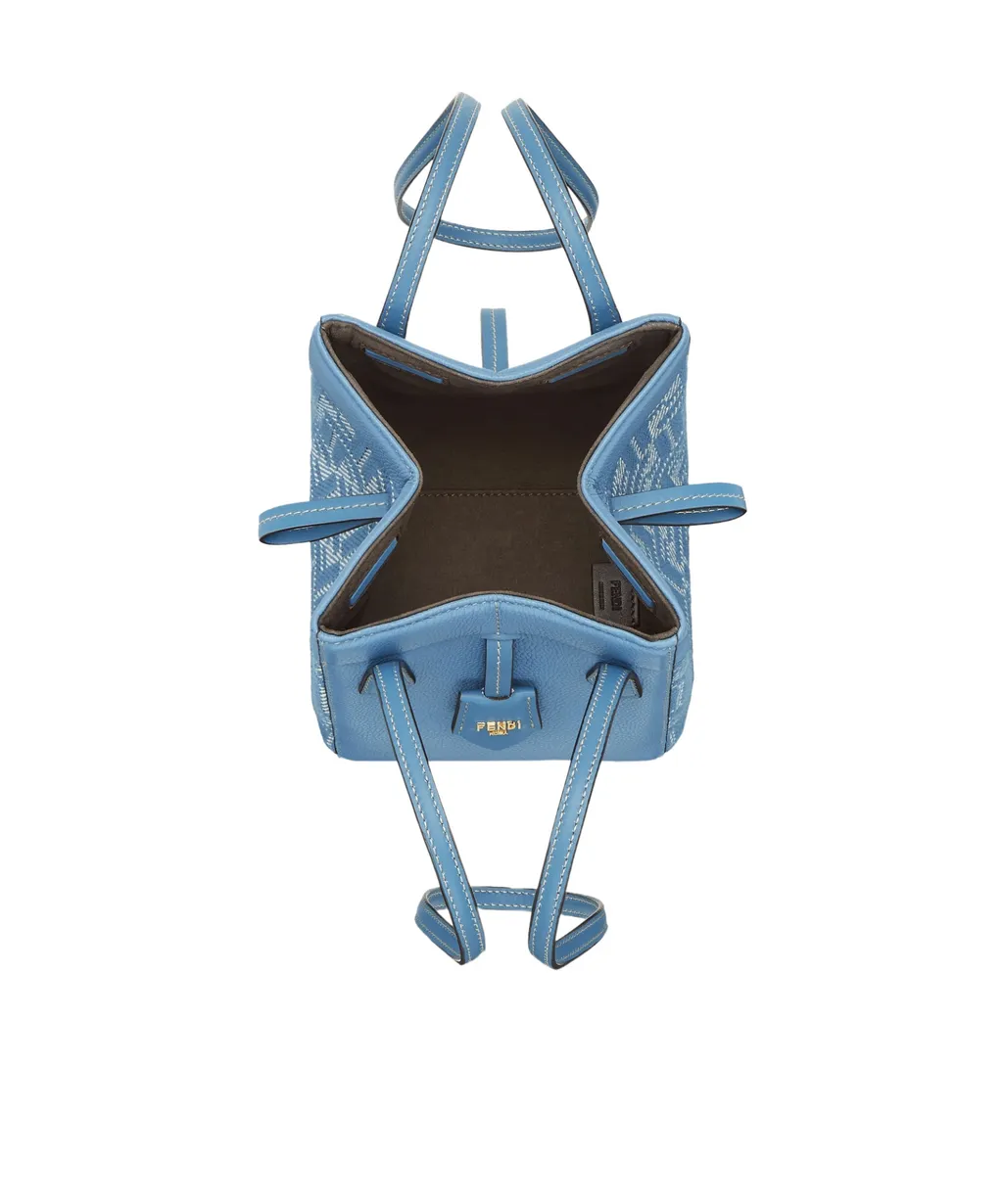 Origami Ff Jacquard Denim Mini Shoulder Bag