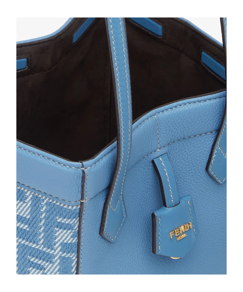 Origami Ff Jacquard Denim Mini Shoulder Bag