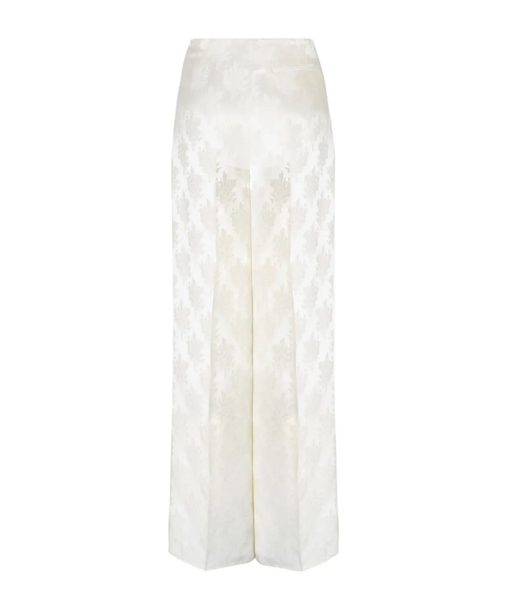 Floral Motif Wide-Leg Trouser
