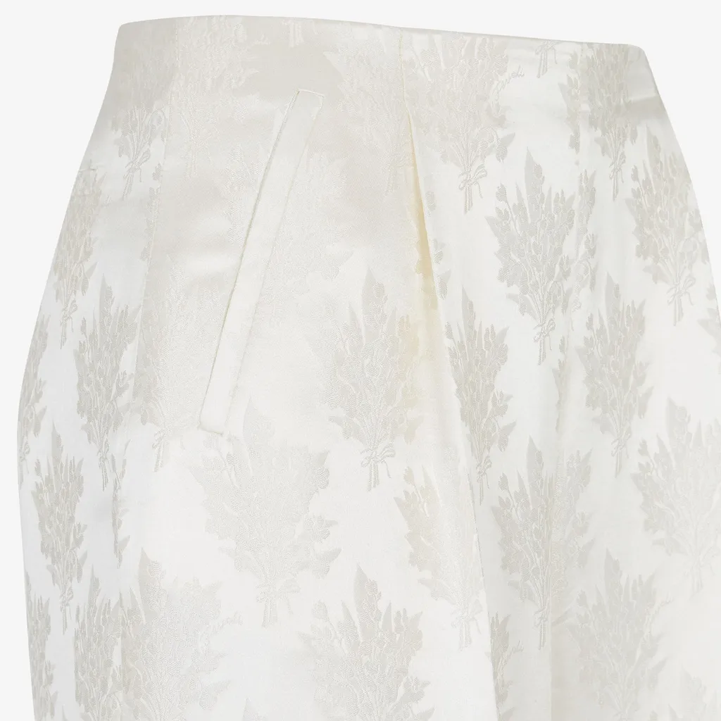 Floral Motif Wide-Leg Trouser