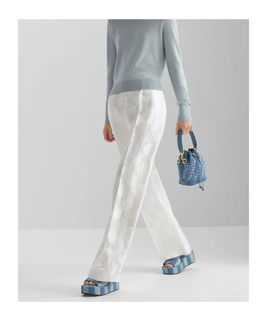 Floral Motif Wide-Leg Trouser