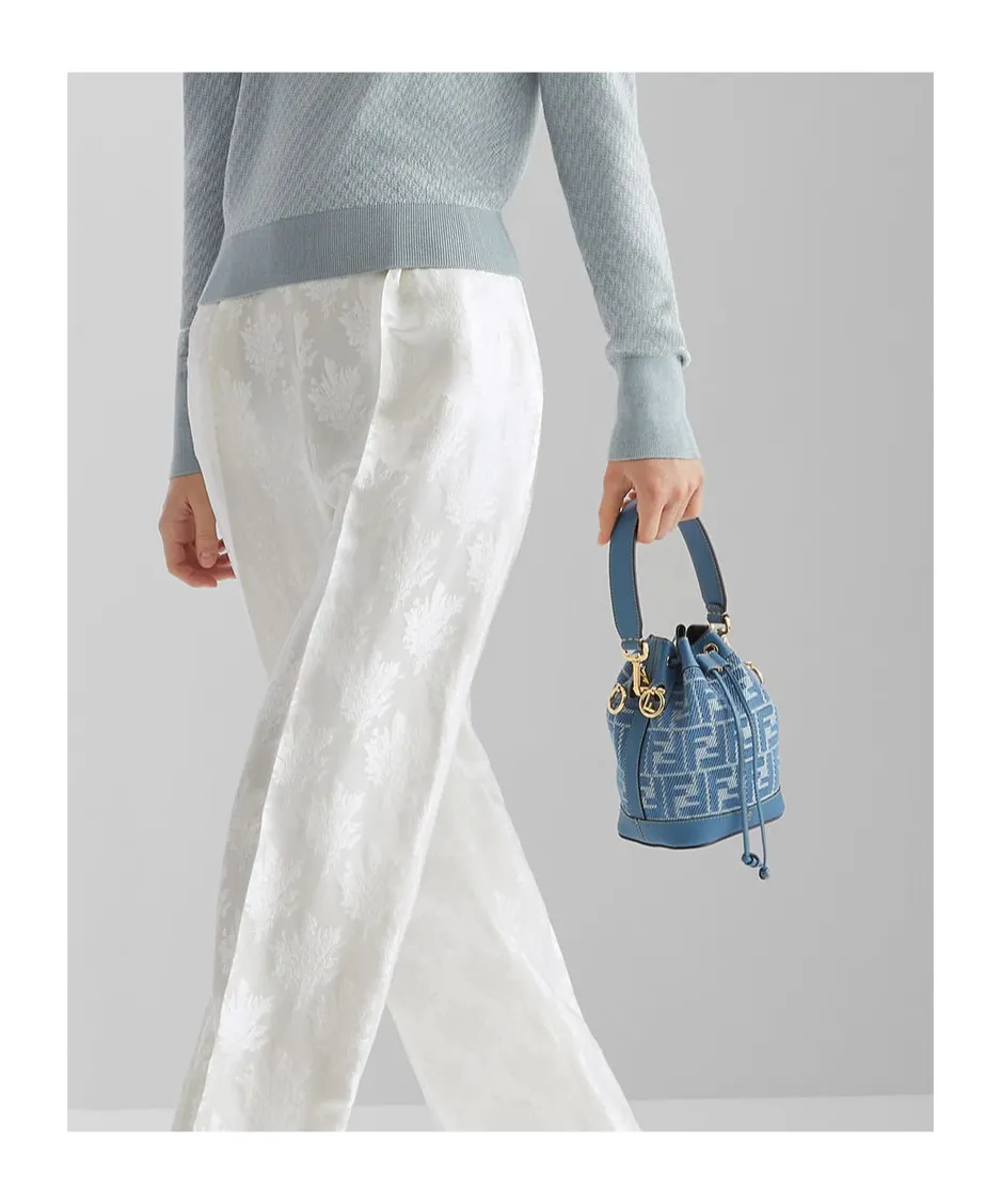 Mon Tresor Ff Jacquard Mini Bucket Bag