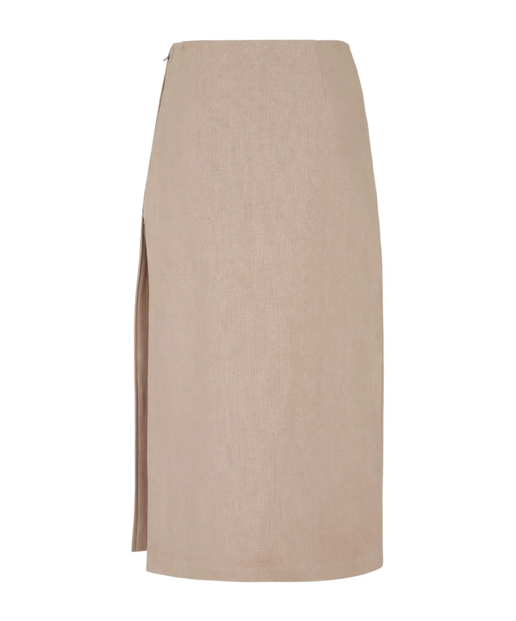 Straight-Cut Midi Skirt