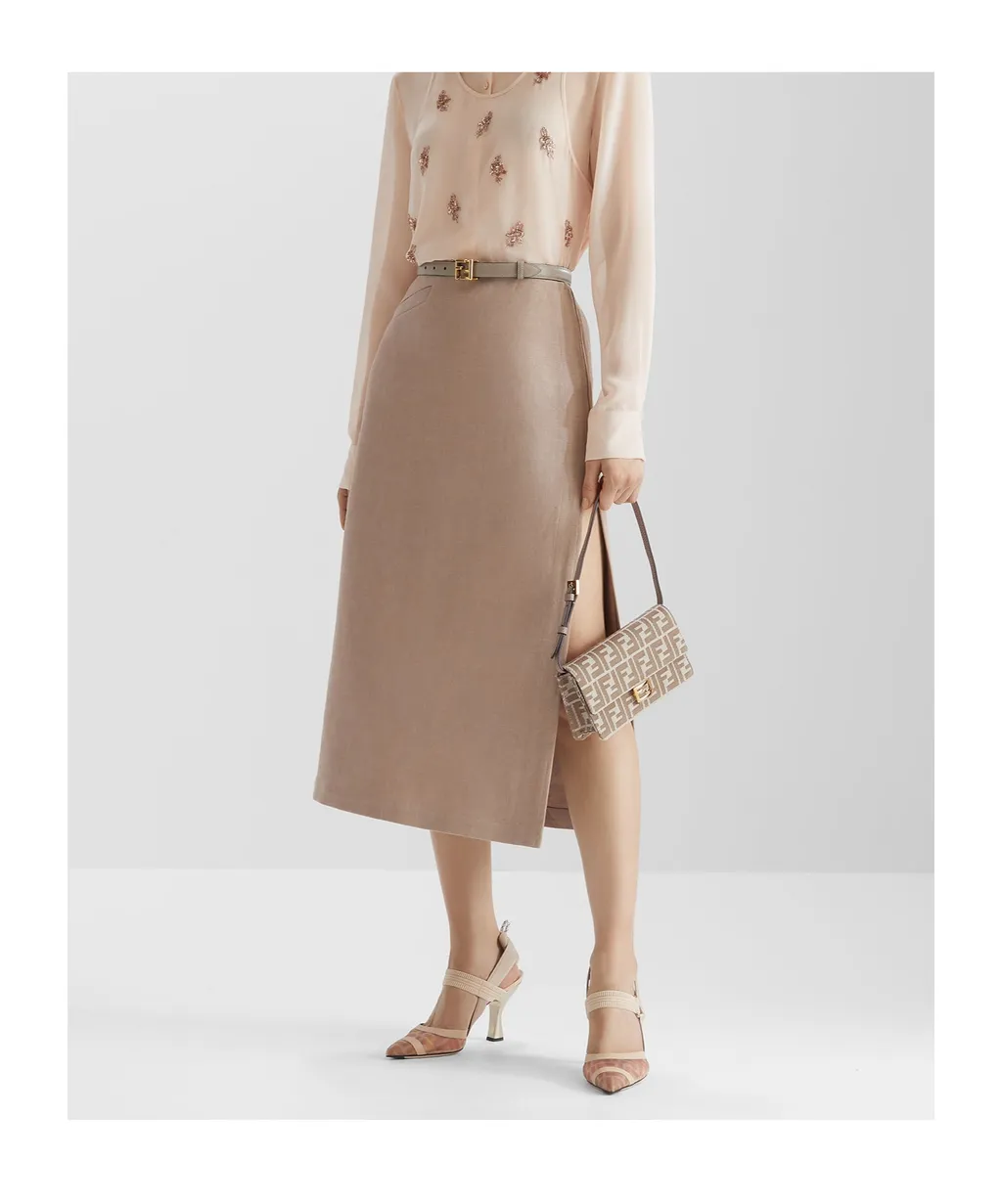 Straight-Cut Midi Skirt