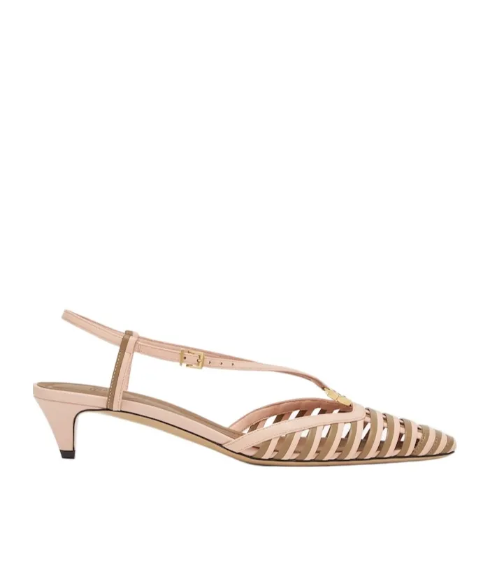 Ffold Low-Heeled Slingback Pumps