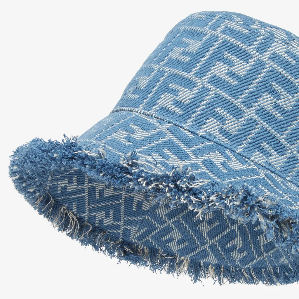 Ff Jacquard Frayed Edge Bucket Hat