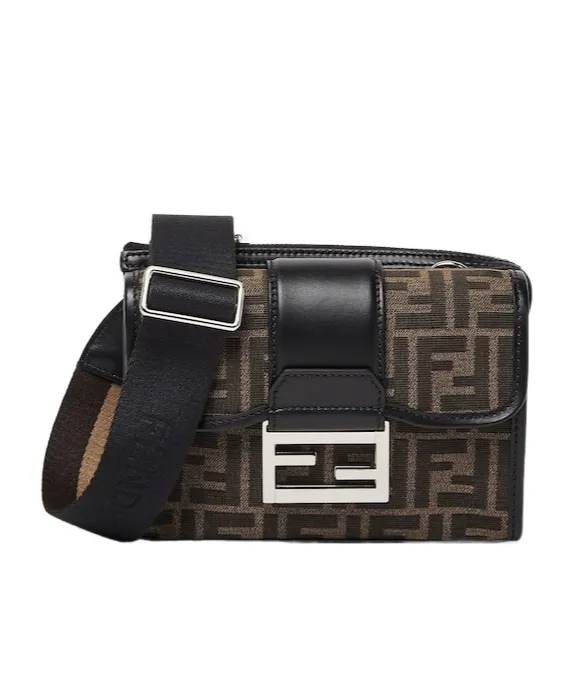 Double Baguette Ff Jacquard Shoulder Bag