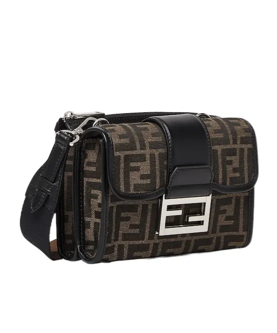 Double Baguette Ff Jacquard Shoulder Bag