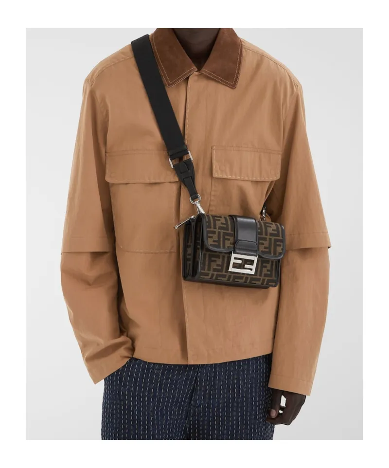 Double Baguette Ff Jacquard Shoulder Bag